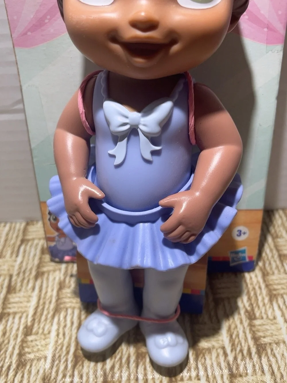 Baby Alive Sweet Ballerina Baby Doll 11” Hasbro Brown Hair Tiara Tutu Box